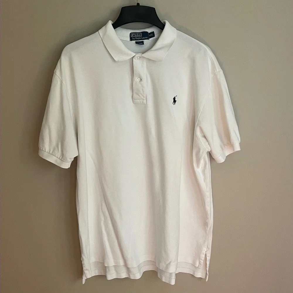 Polo Ralph Lauren Yale University White Pique Polo Shirt Mens XXL Short Sleeve